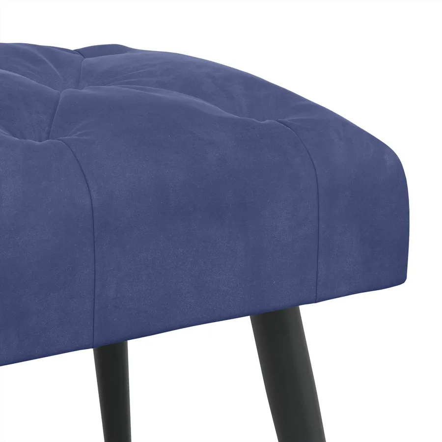 Banc avec capitonnage bouton Bleu police 80 x 40 x 46 cm - 6