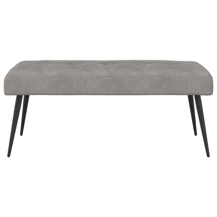 Banc avec capitonnage bouton Gris clair 110 x 40 x 46 cm - 5
