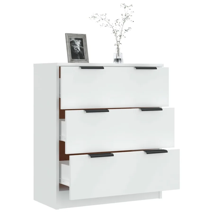 Buffet Blanc 60x30x70 cm Bois d'ingénierie - 4