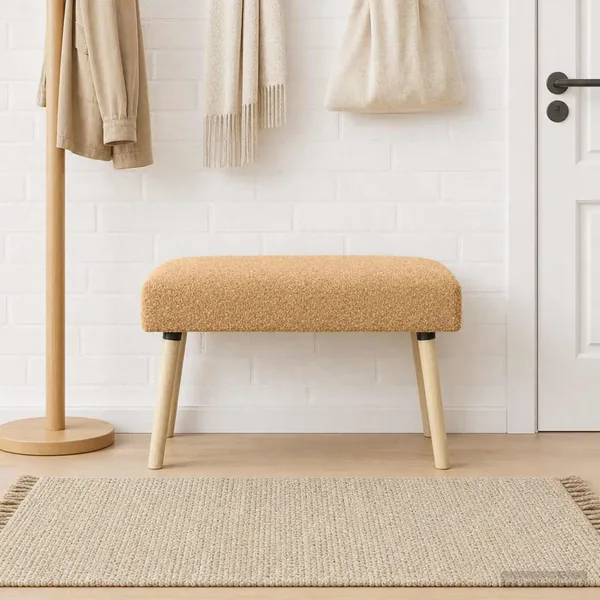 banc Uni Beige 80 x 40 x 46 cm Bouclé