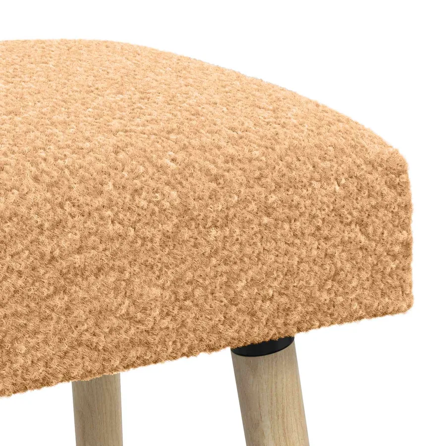banc Uni Beige 80 x 40 x 46 cm Bouclé - 6