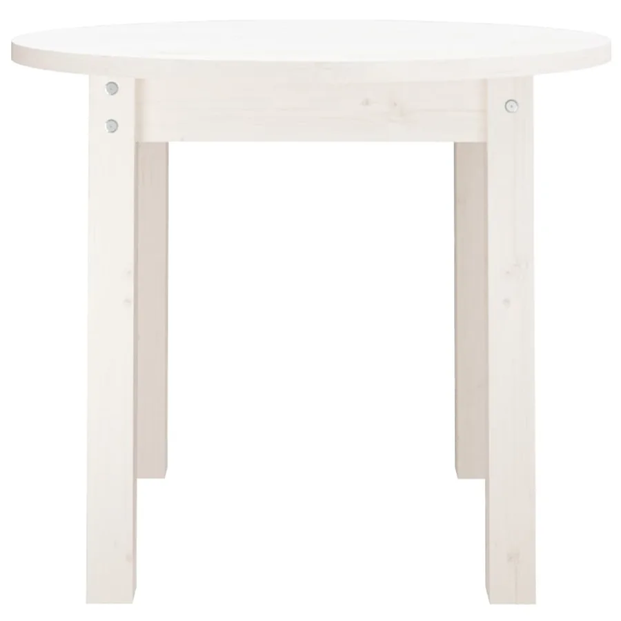 Table basse Blanc Ø 55x45 cm Bois massif de pin - 5