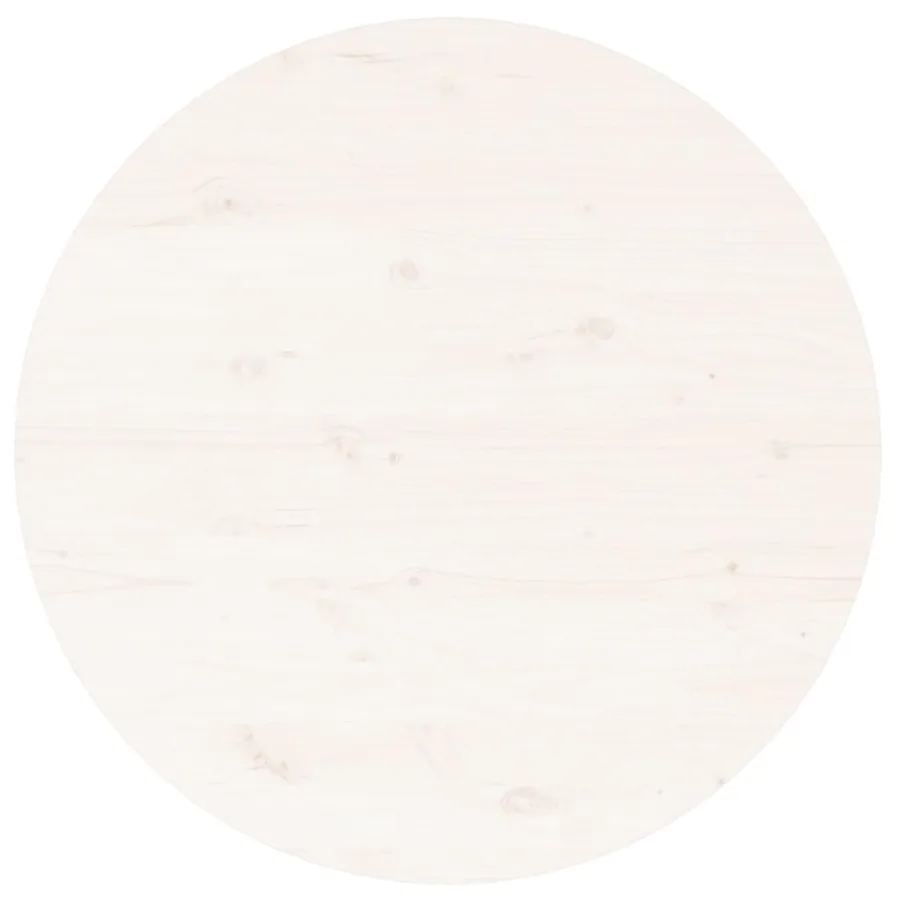 Table basse Blanc Ø 55x45 cm Bois massif de pin - 6