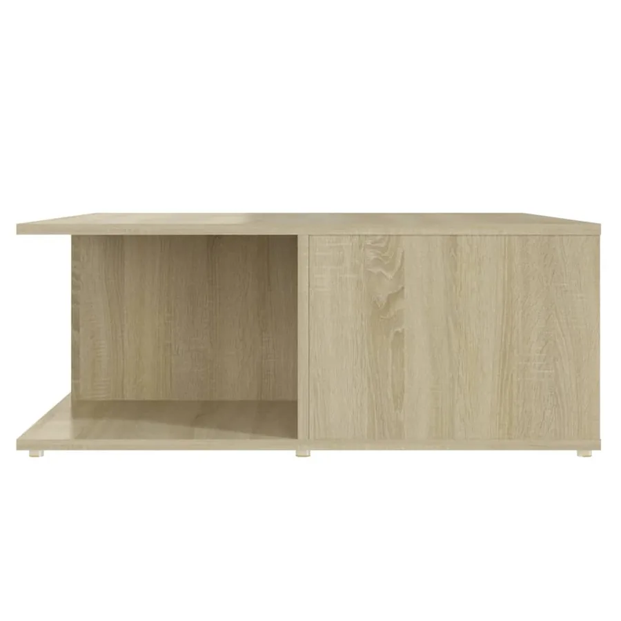 Table basse blanc et chêne sonoma 80x80x31 cm bois d'ingénierie - 5