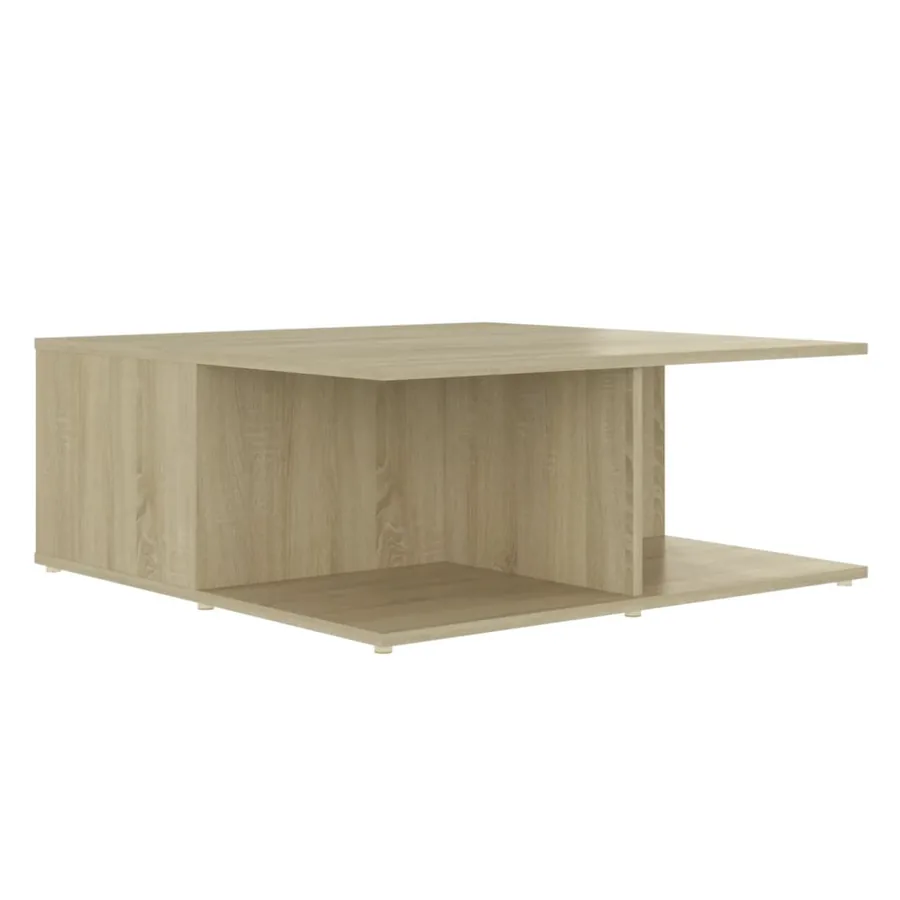 Table basse blanc et chêne sonoma 80x80x31 cm bois d'ingénierie - 6