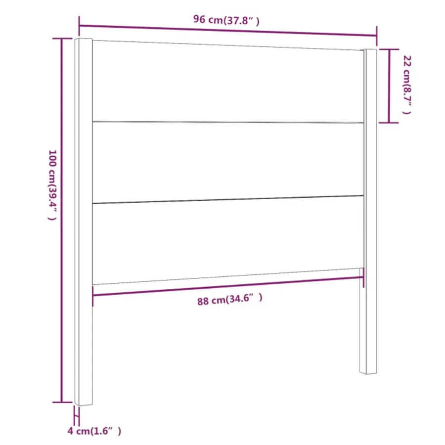 Tête de lit 96x4x100 cm Bois massif de pin - 6