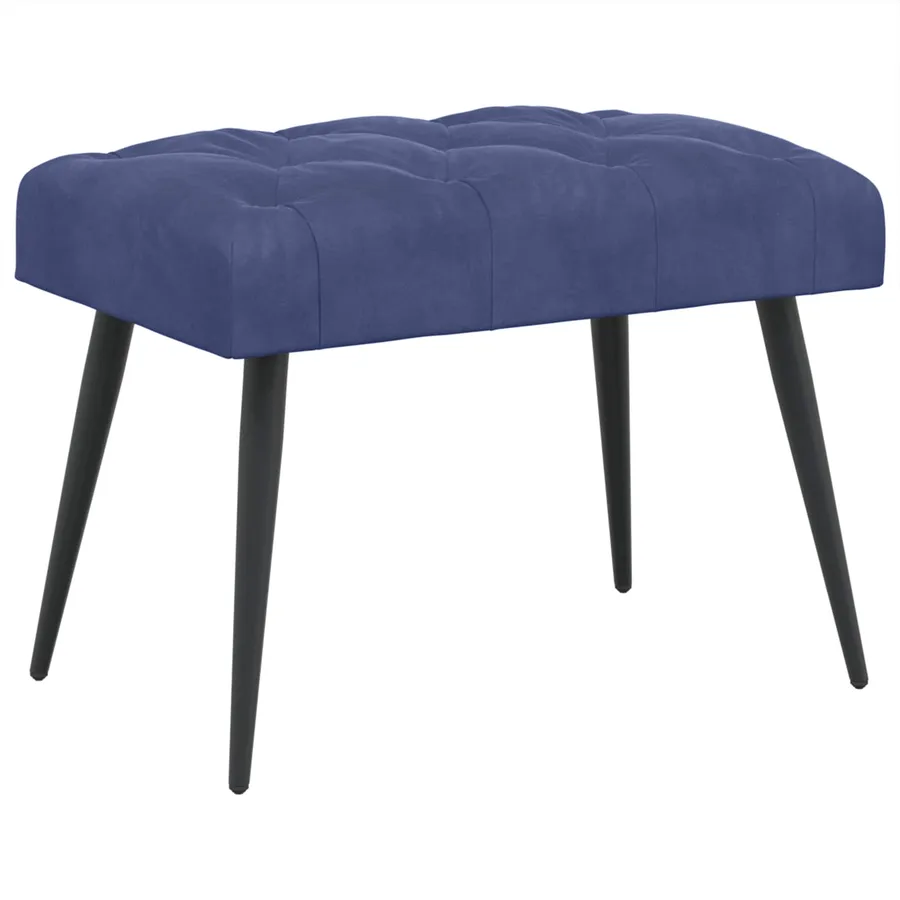 Banc avec capitonnage bouton Bleu police 60 x 40 x 45 cm - 2