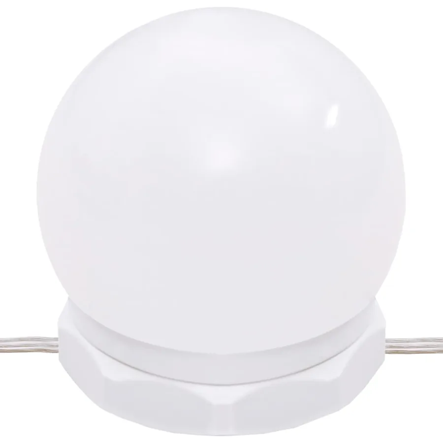 Coiffeuse à LED avec 2 armoires Blanc Bois d'ingénierie - 12
