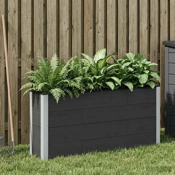 Jardinière surélevée Noir 150 x 30 x 72 cm