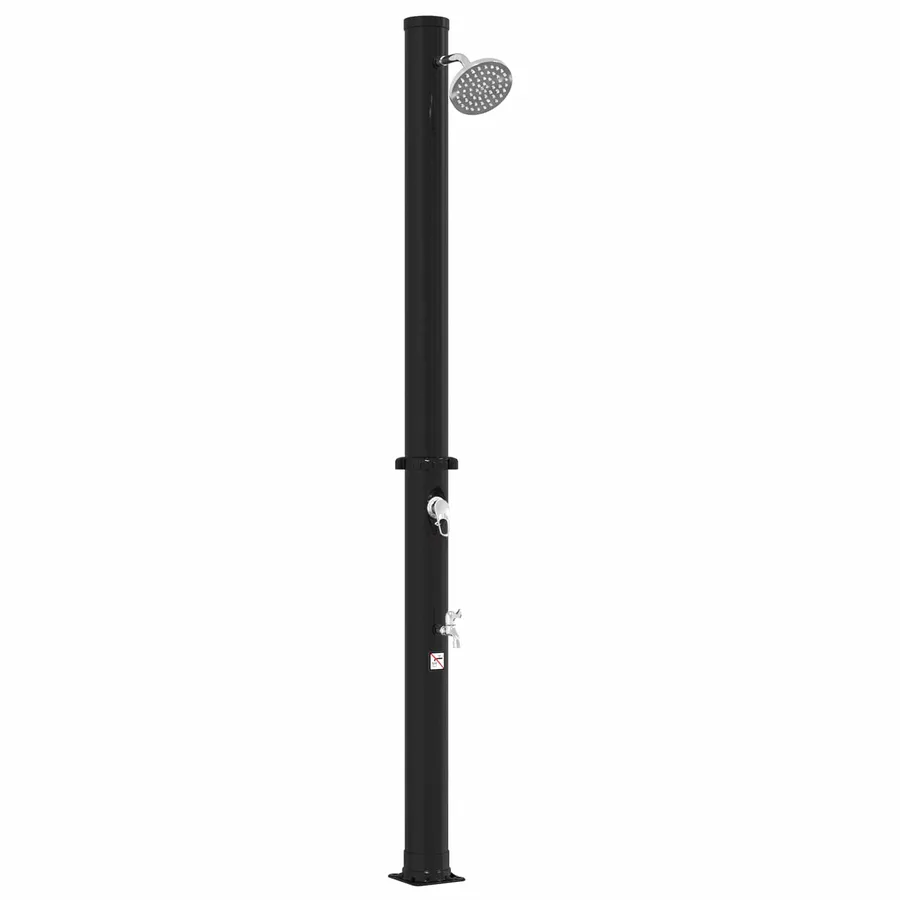 Douche solaire avec pommeau de douche et robinet 20 l Noir - 2
