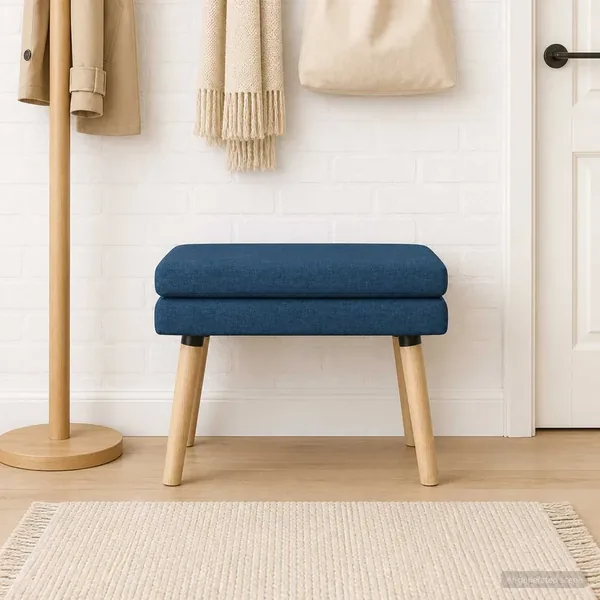 Banc à double couche Bleu 60 x 40 x 46 cm Tissu