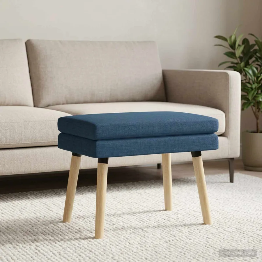 Banc à double couche Bleu 60 x 40 x 46 cm Tissu - 3