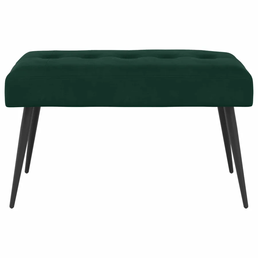 Banc avec capitonnage bouton Vert foncé 80 x 40 x 46 cm Velours - 5