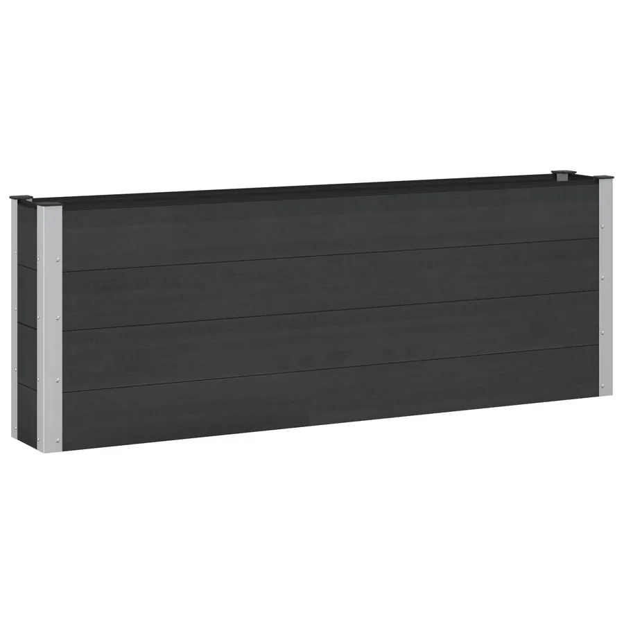 Jardinière surélevée Noir 200 x 30 x 72 cm WPC et Aluminium
