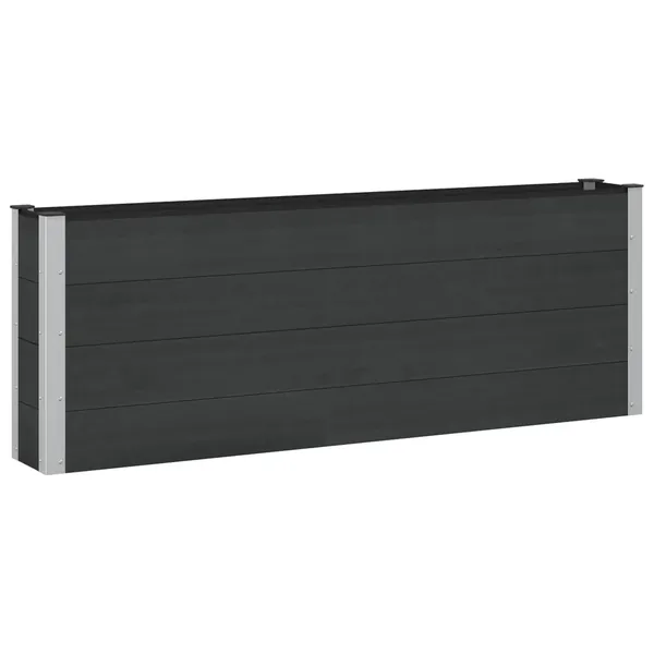 Jardinière surélevée Noir 200 x 30 x 72 cm WPC et Aluminium