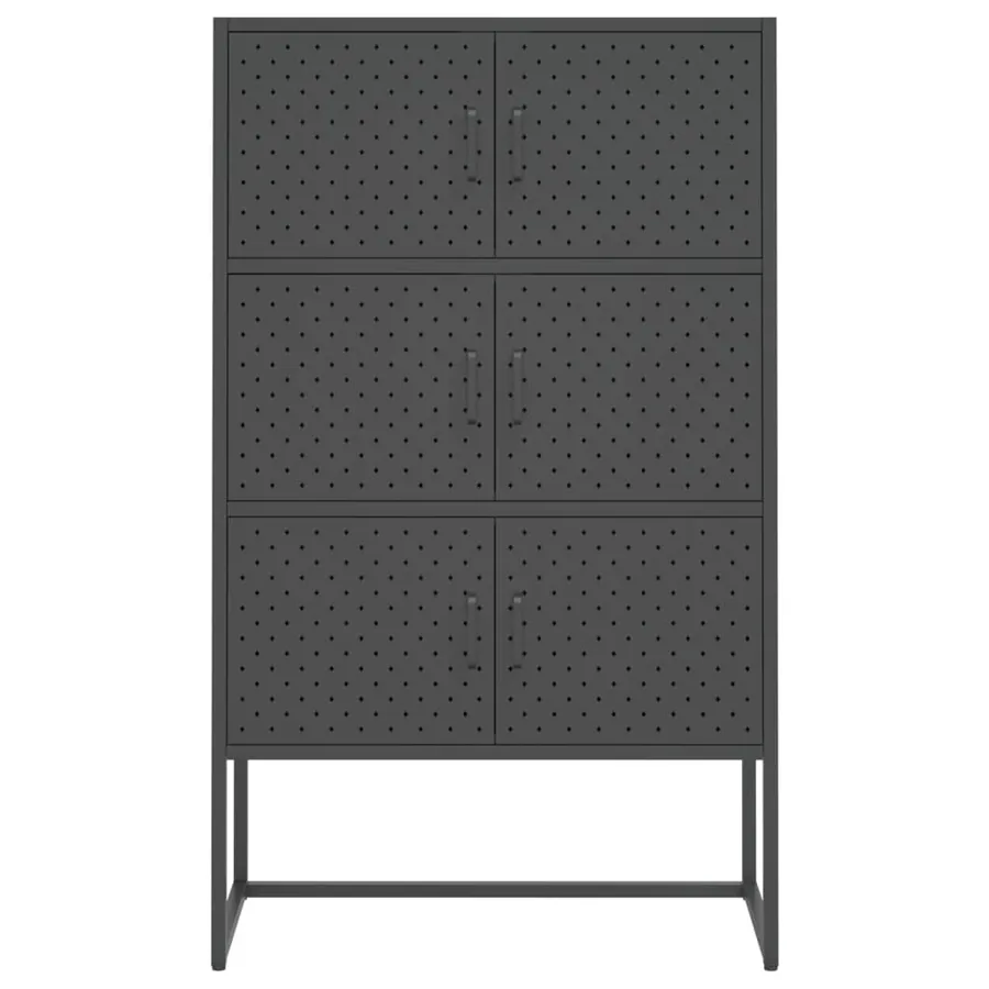 Buffet haut Anthracite 80x35x135 cm Acier - 5