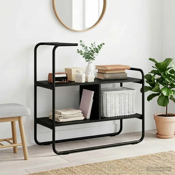 Table console Chêne noir 80 x 35 x 75 cm Bois d'ingénierie