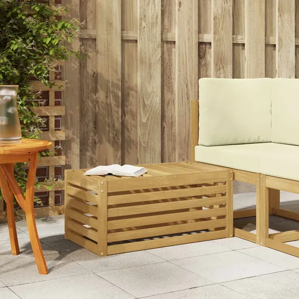 Banc de Jardin Blanc 79 x 43 x 37 cm Bois d'Acacia Massif
