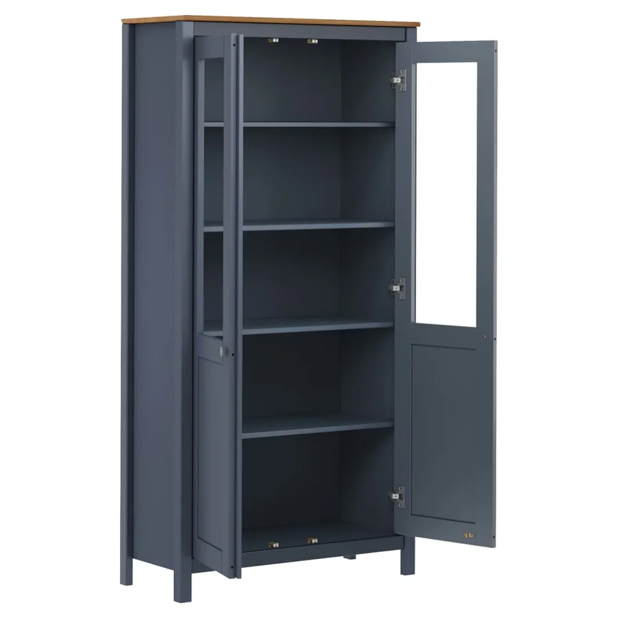 Buffet Hill Gris 85x37x170,5 cm Bois de pin solide - 3