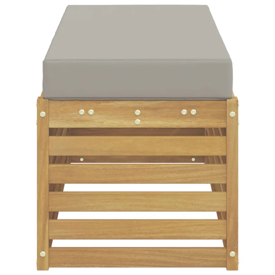 Banc de Jardin Blanc 115 x 43 x 45 cm Bois d'Acacia Massif - 4