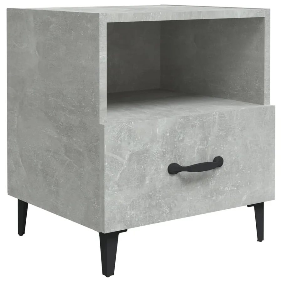 Tables de chevet 2 pcs Gris béton Bois d'ingénierie - 3
