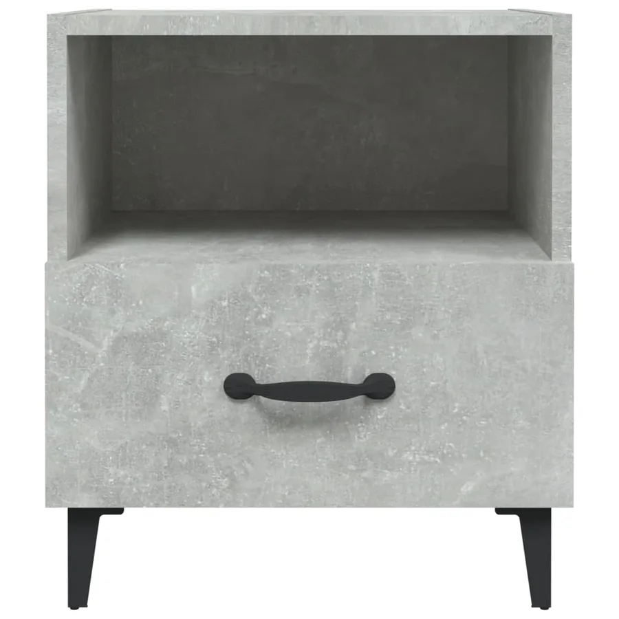 Tables de chevet 2 pcs Gris béton Bois d'ingénierie - 4