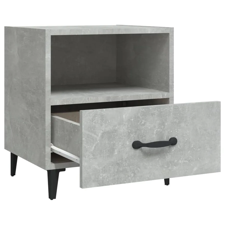 Tables de chevet 2 pcs Gris béton Bois d'ingénierie - 6