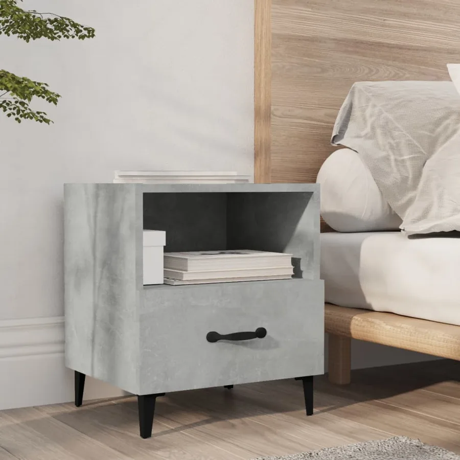 Tables de chevet 2 pcs Gris béton Bois d'ingénierie - 8