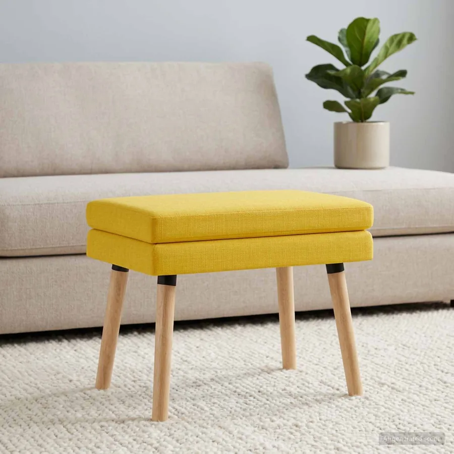 Banc à double couche Jaune clair 60 x 40 x 46 cm Tissu