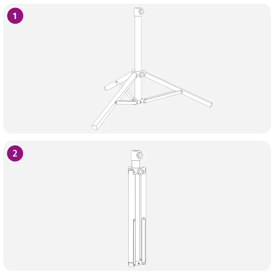 Support de parasol Blanc Acier for 25-32 mm Pole - 11