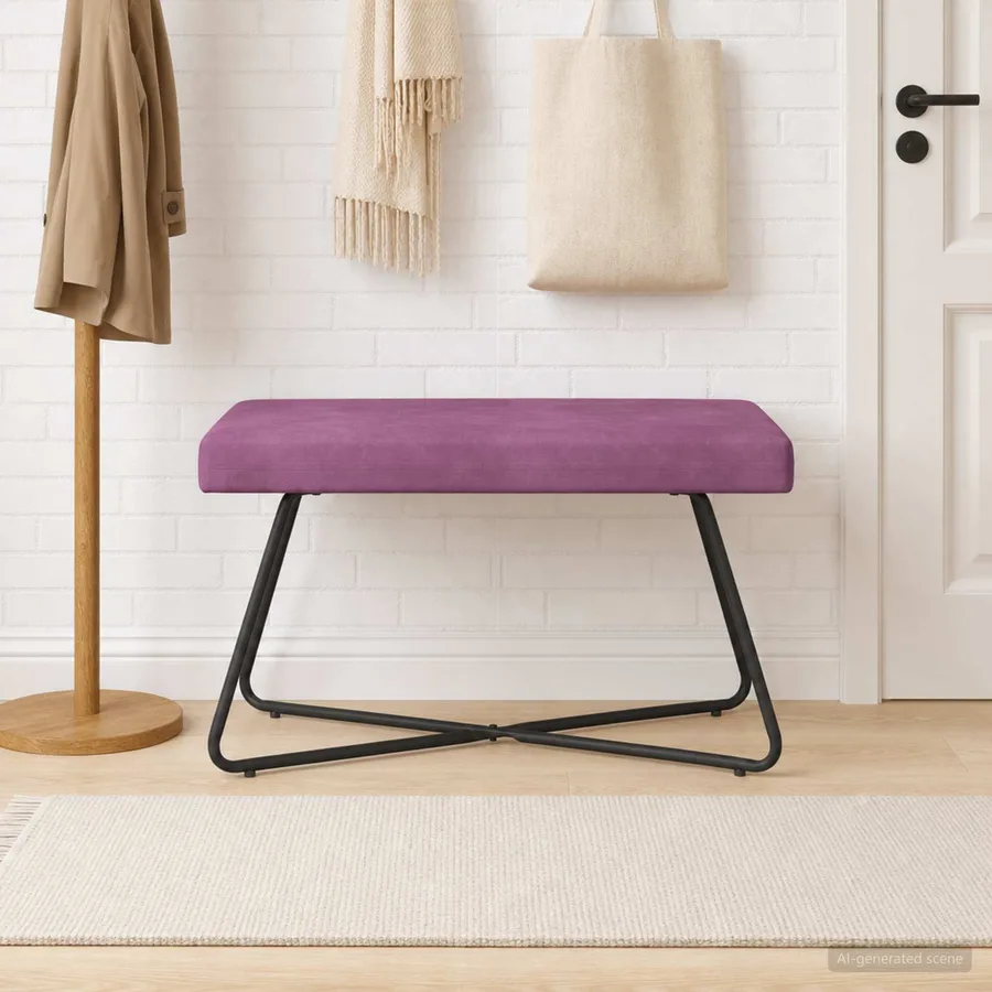 banc Pourpre 80 x 40 x 45 cm Velours - 3