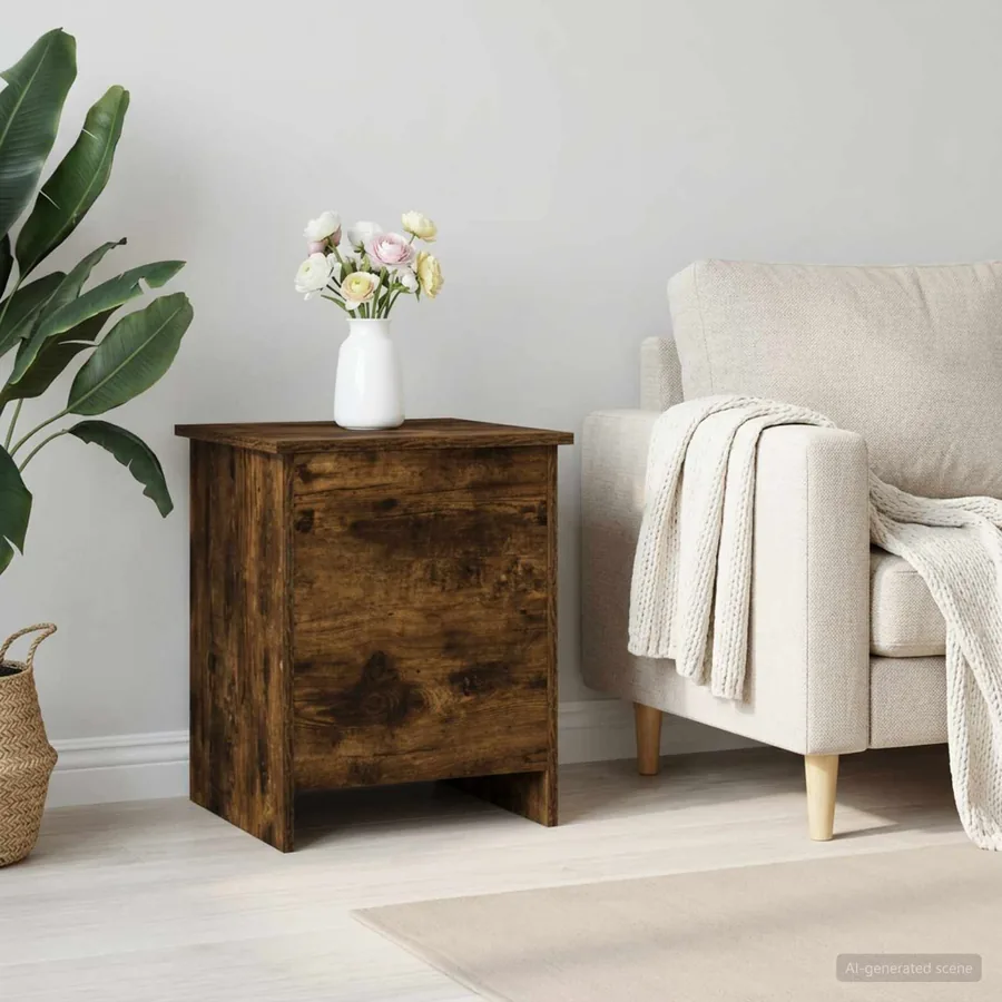 Coffre de rangement avec stockage Chêne fumé 40 x 40 x 50 cm