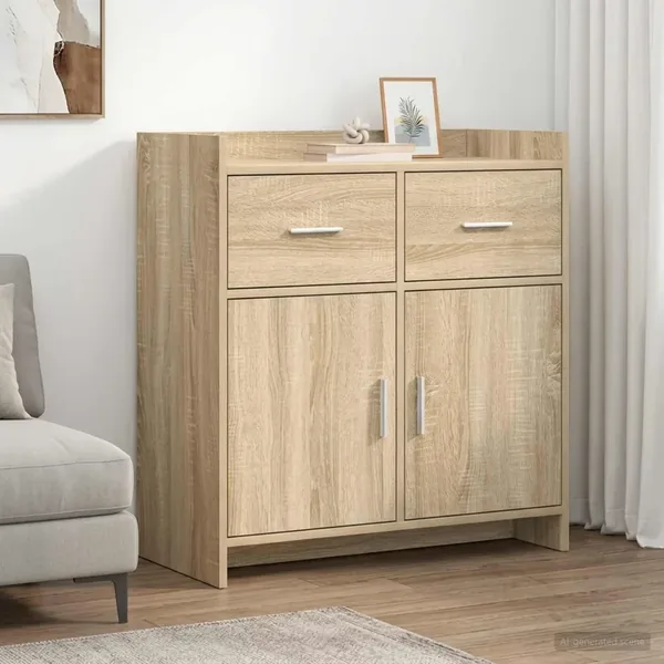 Buffet Chêne Sonoma 75 x 36 x 80 cm Bois d'ingénierie