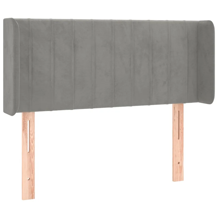 Tête de lit avec oreilles Gris clair 103x16x78/88 cm Velours - 2