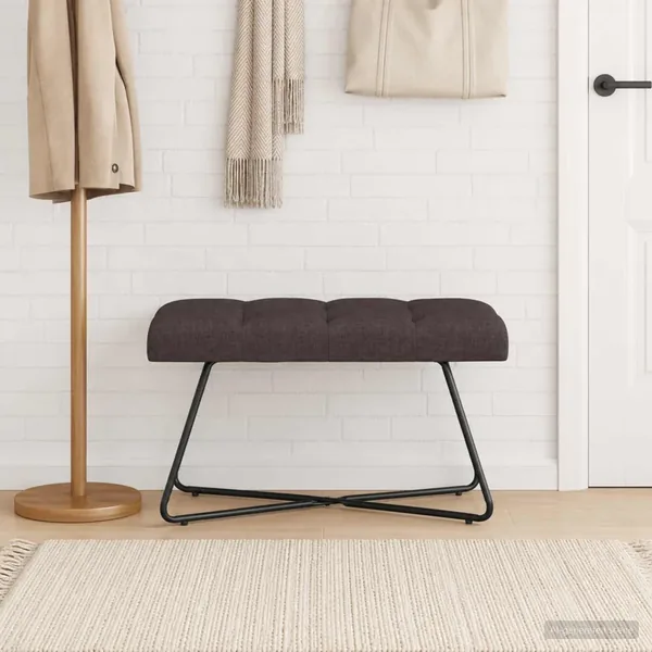 Banc avec capitonnage bouton Marron foncé 80 x 40 x 46 cm Tissu