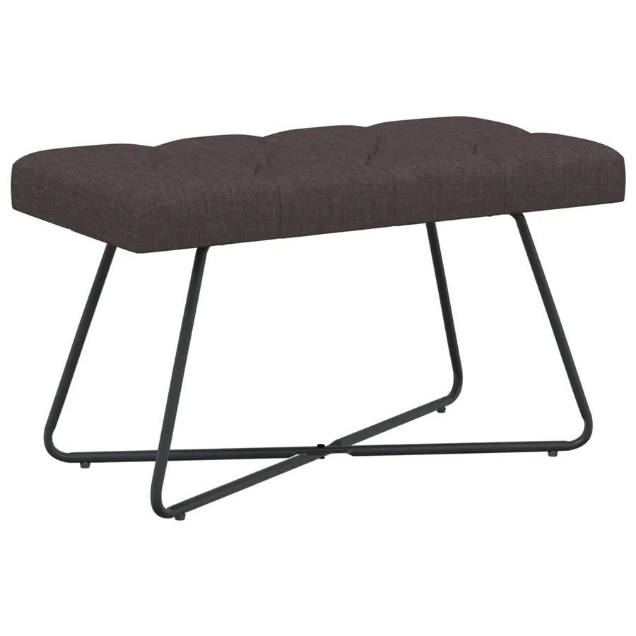 Banc avec capitonnage bouton Marron foncé 80 x 40 x 46 cm Tissu - 2