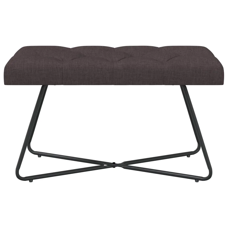 Banc avec capitonnage bouton Marron foncé 80 x 40 x 46 cm Tissu - 5