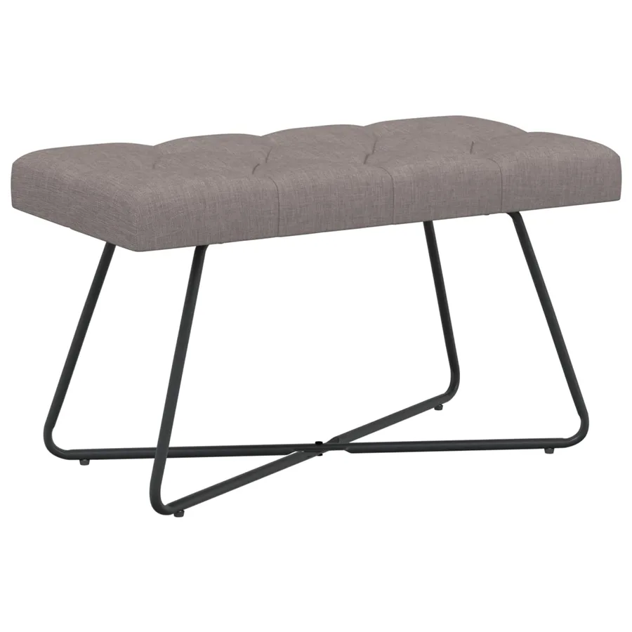 Banc avec capitonnage bouton Taupe 80 x 40 x 46 cm Tissu - 2