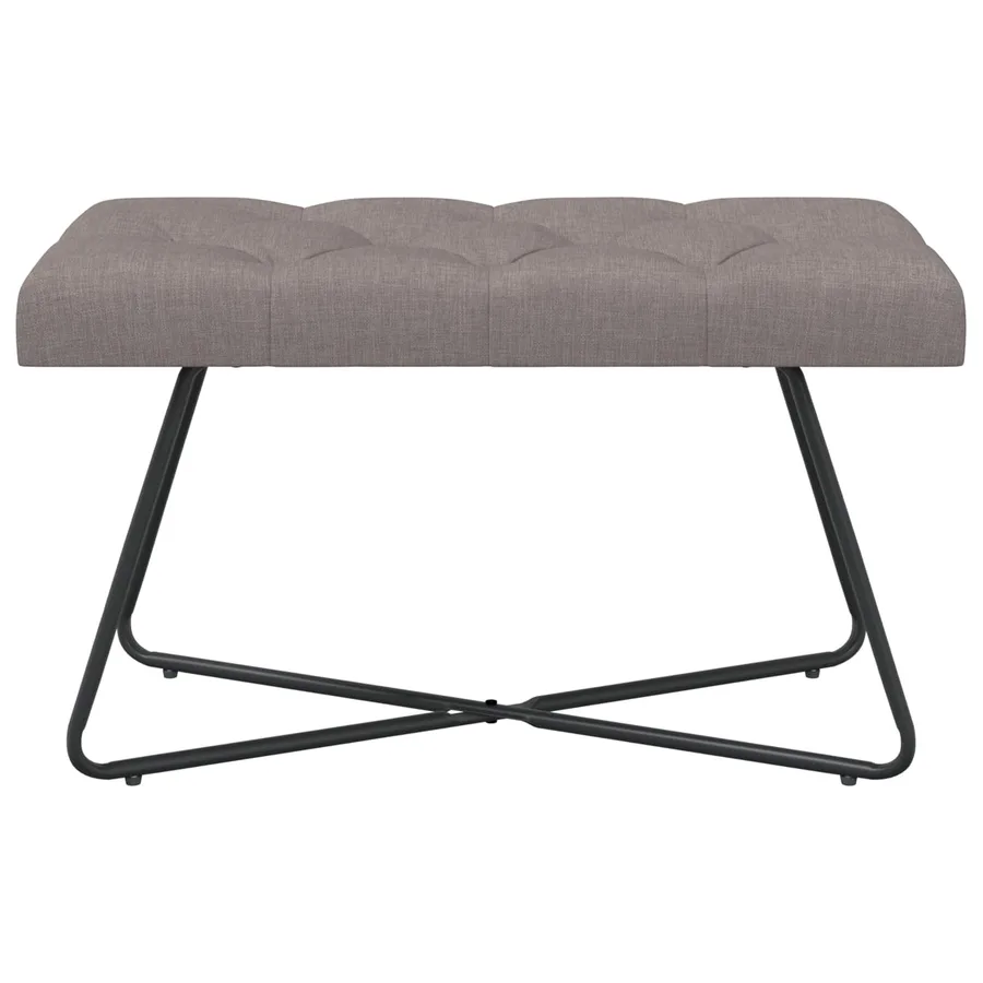 Banc avec capitonnage bouton Taupe 80 x 40 x 46 cm Tissu - 5