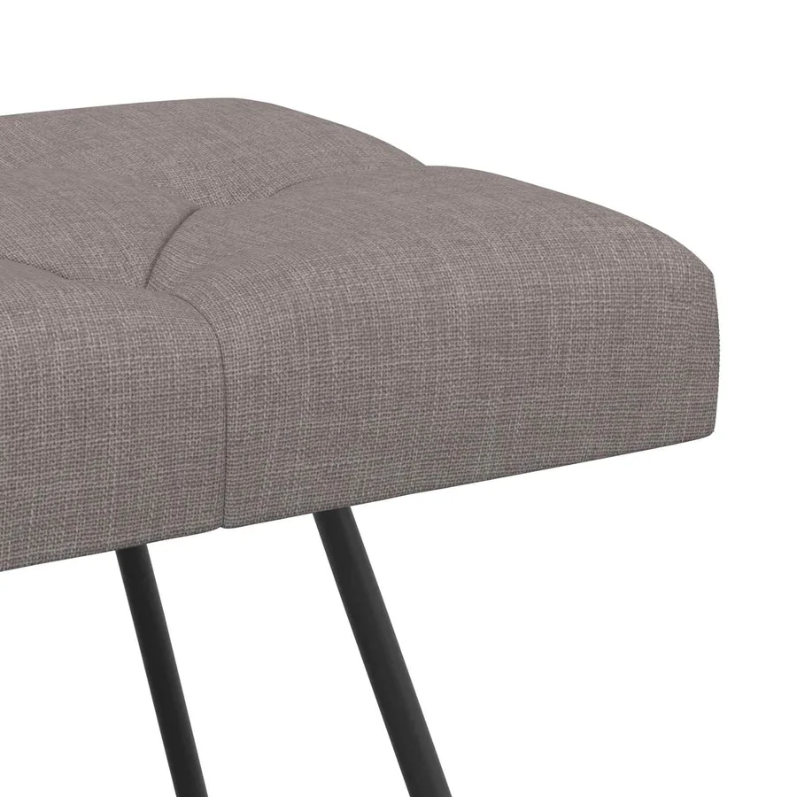 Banc avec capitonnage bouton Taupe 80 x 40 x 46 cm Tissu - 6