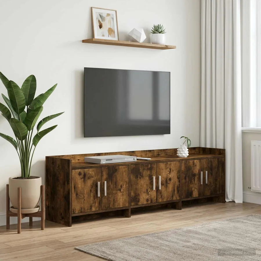Meuble TV 168 x 33 x 47 cm Chêne fumé Bois d'ingénierie