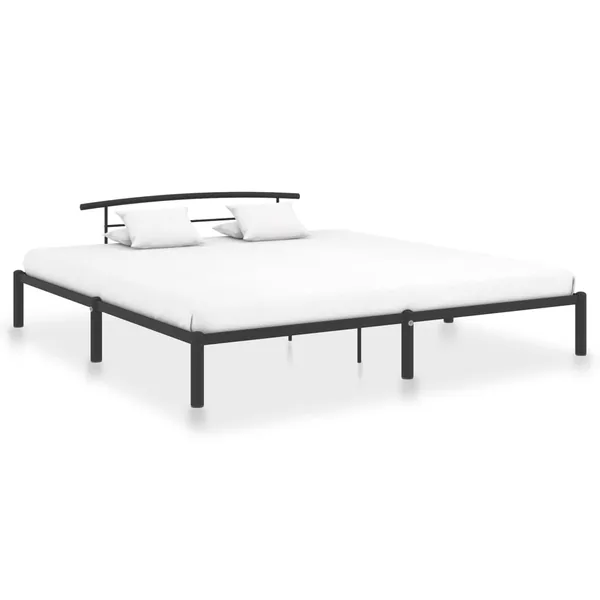 Cadre de lit sans matelas noir métal 180x200 cm