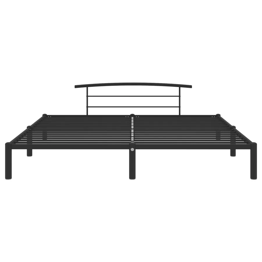 Cadre de lit sans matelas noir métal 180x200 cm - 3