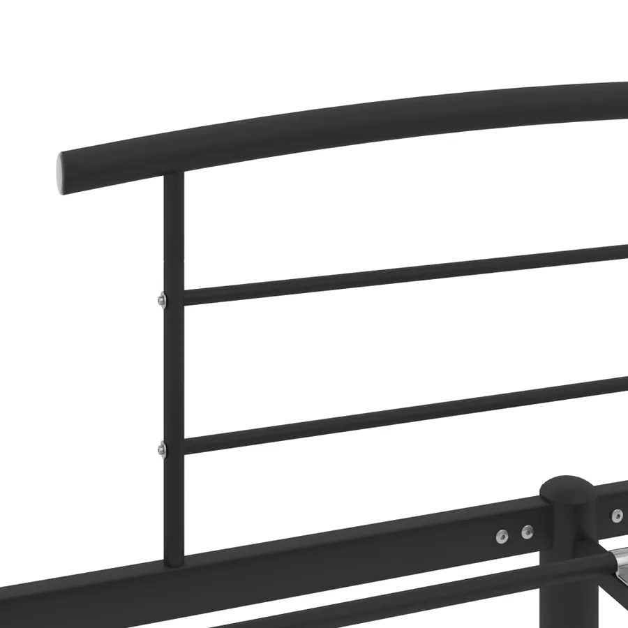 Cadre de lit sans matelas noir métal 180x200 cm - 5