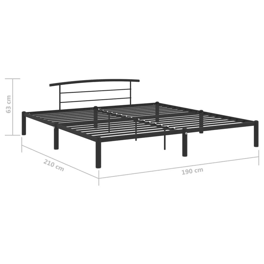 Cadre de lit sans matelas noir métal 180x200 cm - 7