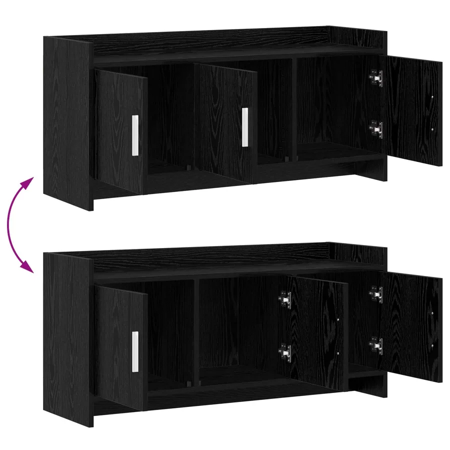 Meuble TV 102 x 33 x 47 cm Chêne noir Bois d'ingénierie - 9