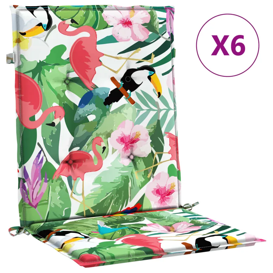Coussins de chaise à dossier bas lot de 6 multicolore tissu - 2