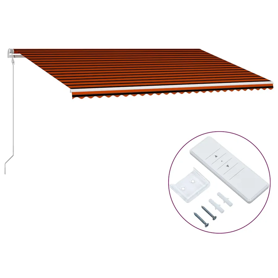 Auvent rétractable automatique 600x300 cm Orange et marron - 2