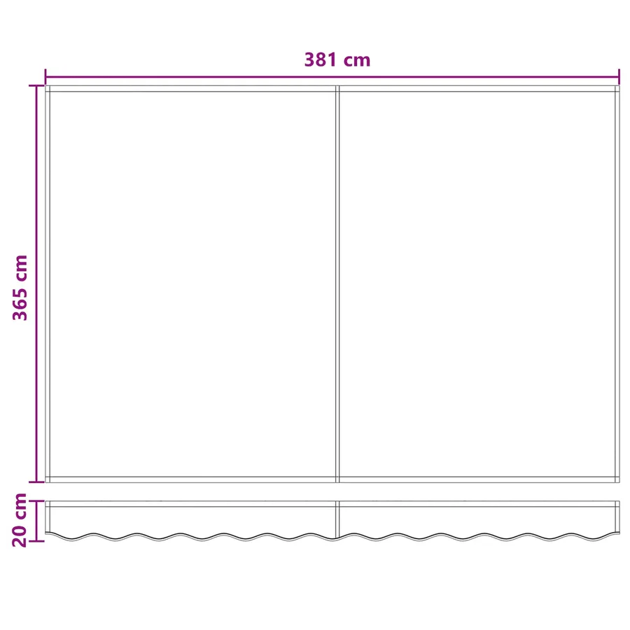 Auvent rétractable Sable 400 × 350 cm Polyester - 13