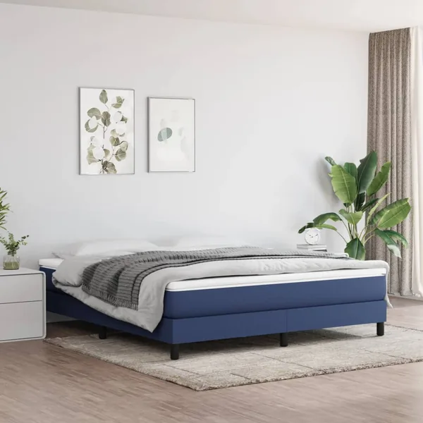Matelas de lit à ressorts ensachés fermeté moyenne Bleu 180x200x20 cm Tissu